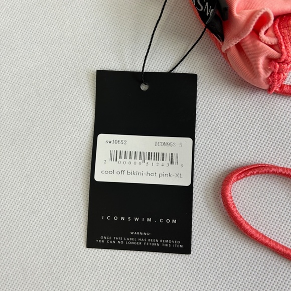 Icon Swim size XL cool off bikini two piece hot pink tie closure adjustable NEW - Picture 11 of 12